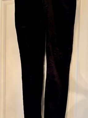 Ann Taylor Size 10 Black Velvet Skinny Pants